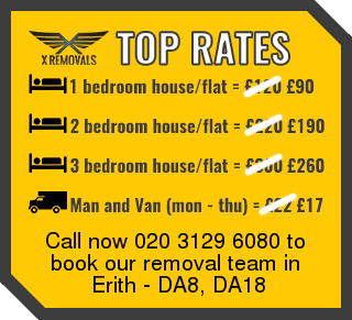 Removal rates forDA8, DA18 - Erith